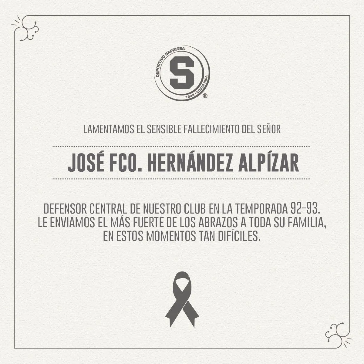 La publicación de Saprissa.