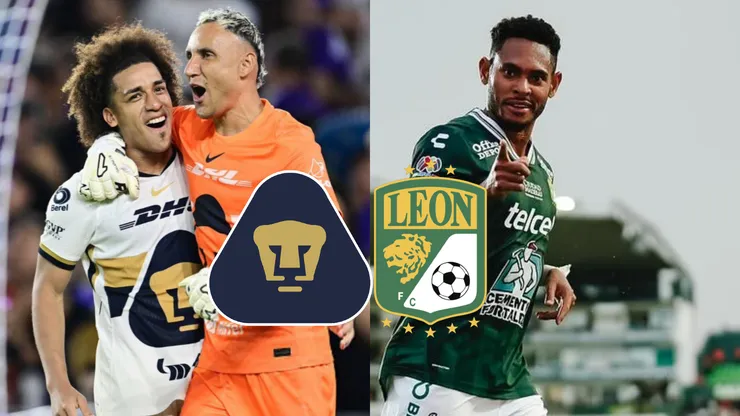 De un lado, Keylor y Carrasquilla; del otro, Ismael Díaz: Pumas vs. León.