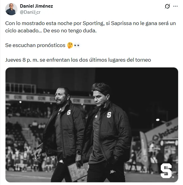 Daniel Jim´nez fue tajante con el futuro de Vladimir Quesada. (X.com)