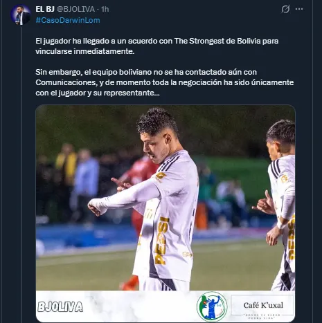 Periodista Byron Oliva en su cuenta oficial de X