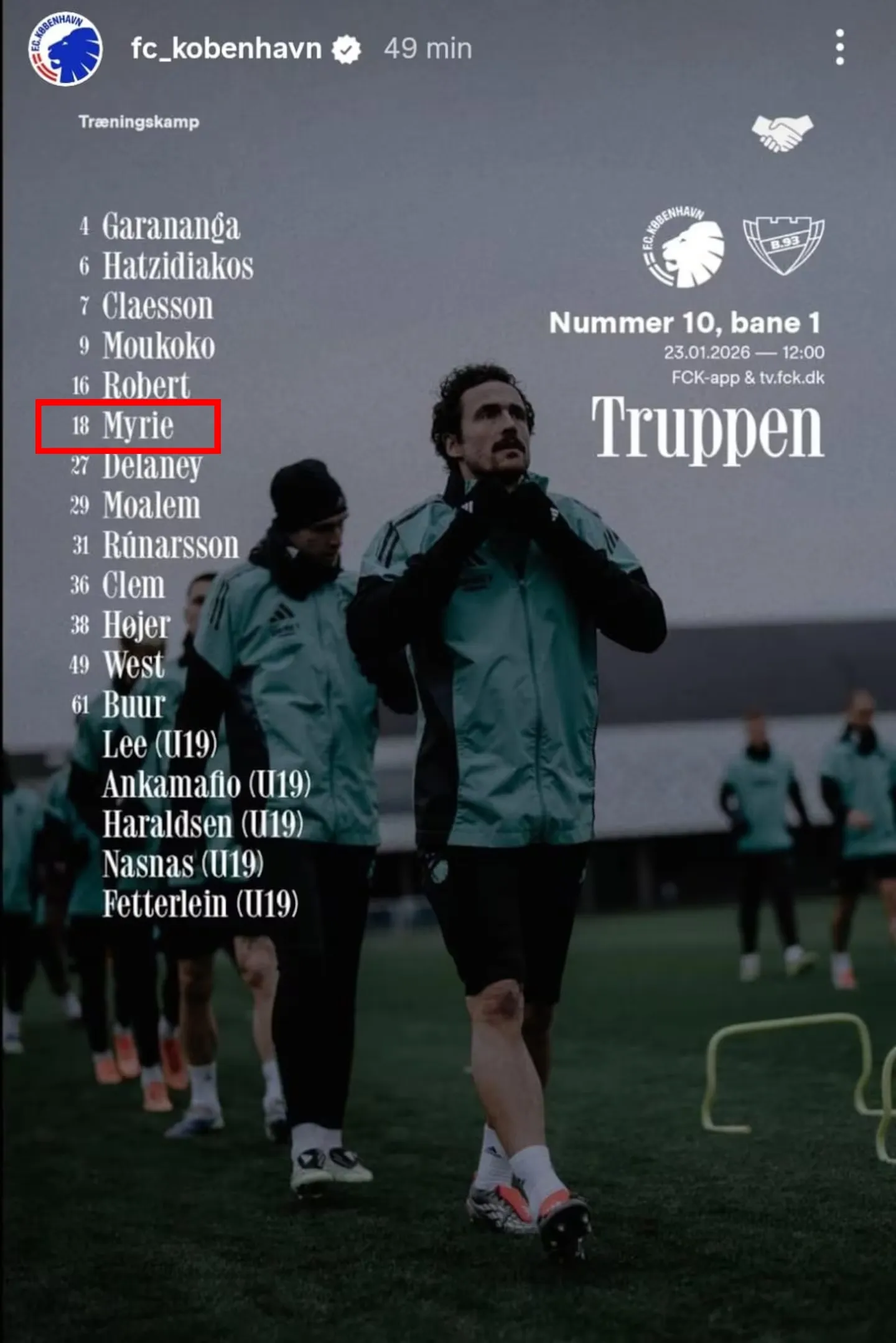 Kenay Myrie entre los convocados. (Copenhague)