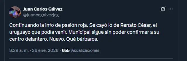 Periodista Juan Gálvez en su cuenta oficial de X.