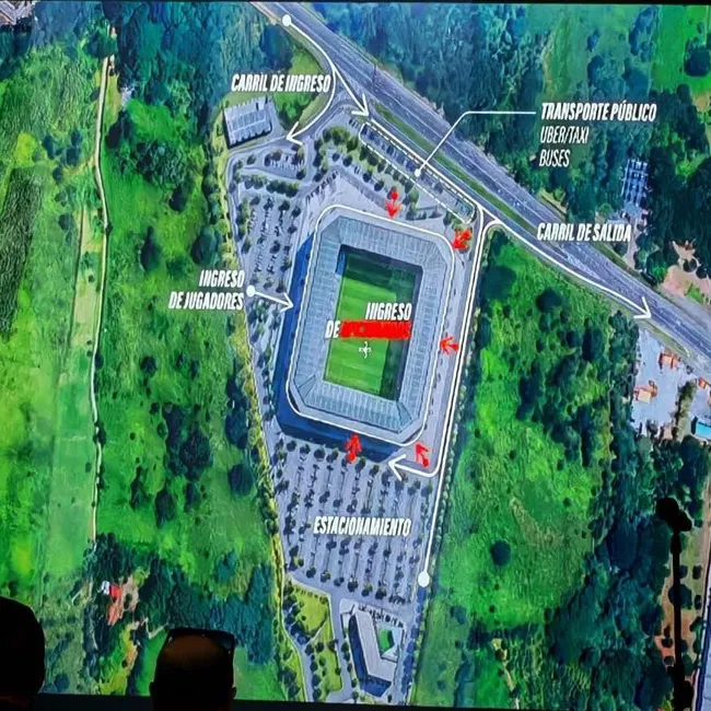El estadio desde una toma aérea.