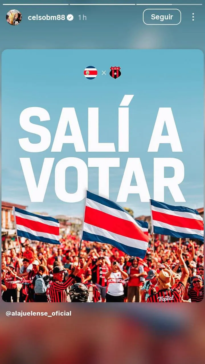 Celso Borges en sus redes sociales