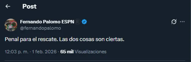 Fernando Palomo en su cuenta oficial de X