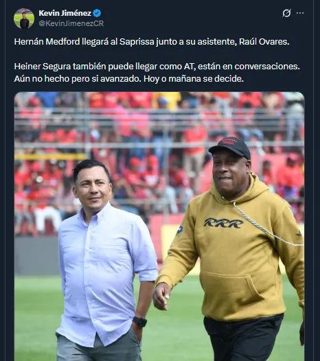 Kevin Jiménez en su cuenta oficial de X
