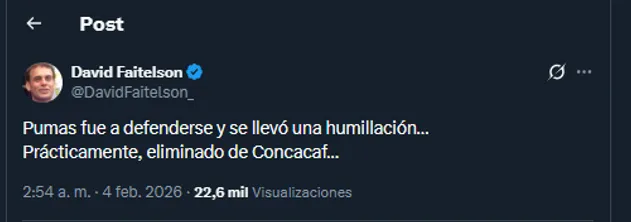 David Faitelson en su cuenta oficial de X