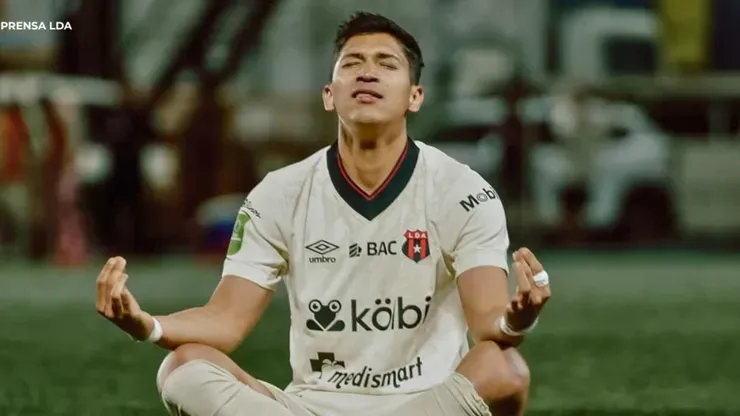 Ángel Zaldívar tras marcar doblete con Alajuelense / Alajuelense Prensa