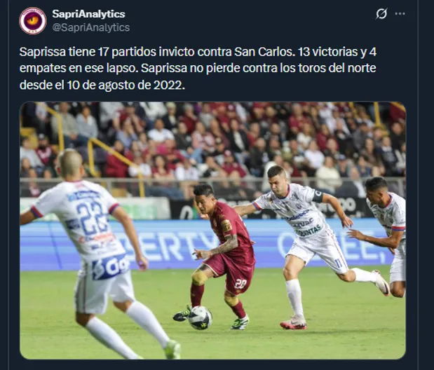 SapriAnalytics en su cuenta oficial de X