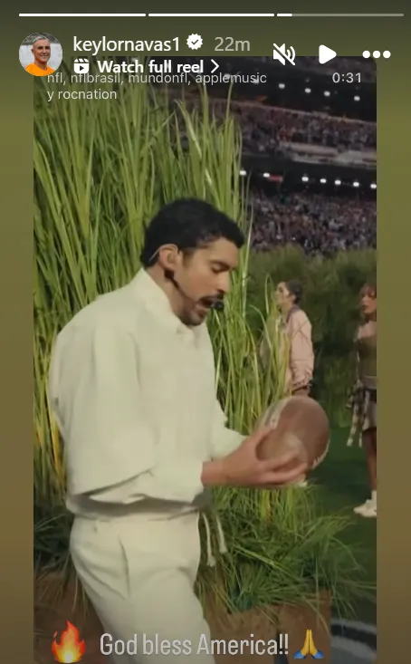 “God bless America”, escribió Keylor Navas en sus historias (Instagram).
