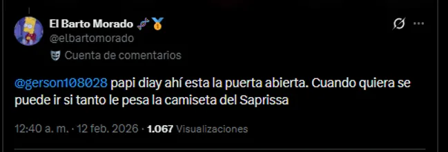 Afición de Saprissa contra Gerson Torres