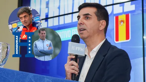 Francis Hernández durante una conferencia de prensa en su presentación como director deportivo de la Selección de Honduras.