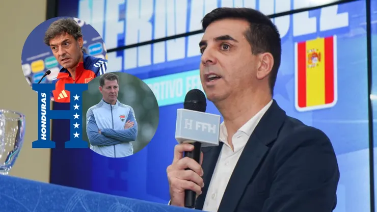 Francis Hernández durante una conferencia de prensa en su presentación como director deportivo de la Selección de Honduras.