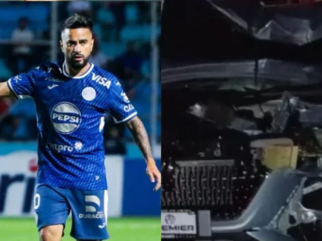 Acá cómo quedó el auto: Droopy Gómez más tres jugadores de Motagua sufren terrible accidente