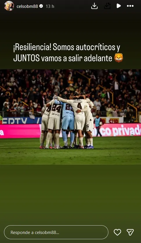 La historia que publicó Celso Borges. (Foto: Instagram)
