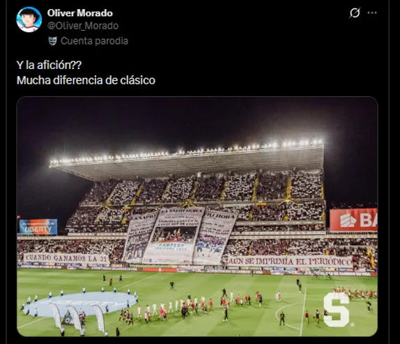 Aficionados en Saprissa desde las redes