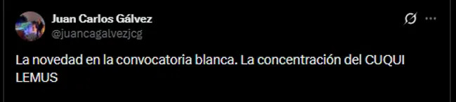 Juan Gálvez en su cuenta oficial de X