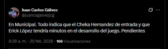 Juan Gálvez en su cuenta oficial de X