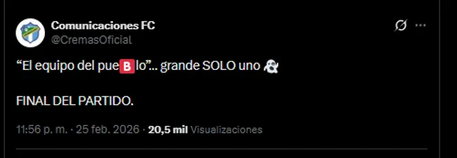 Comunicaciones en su cuenta oficial de X