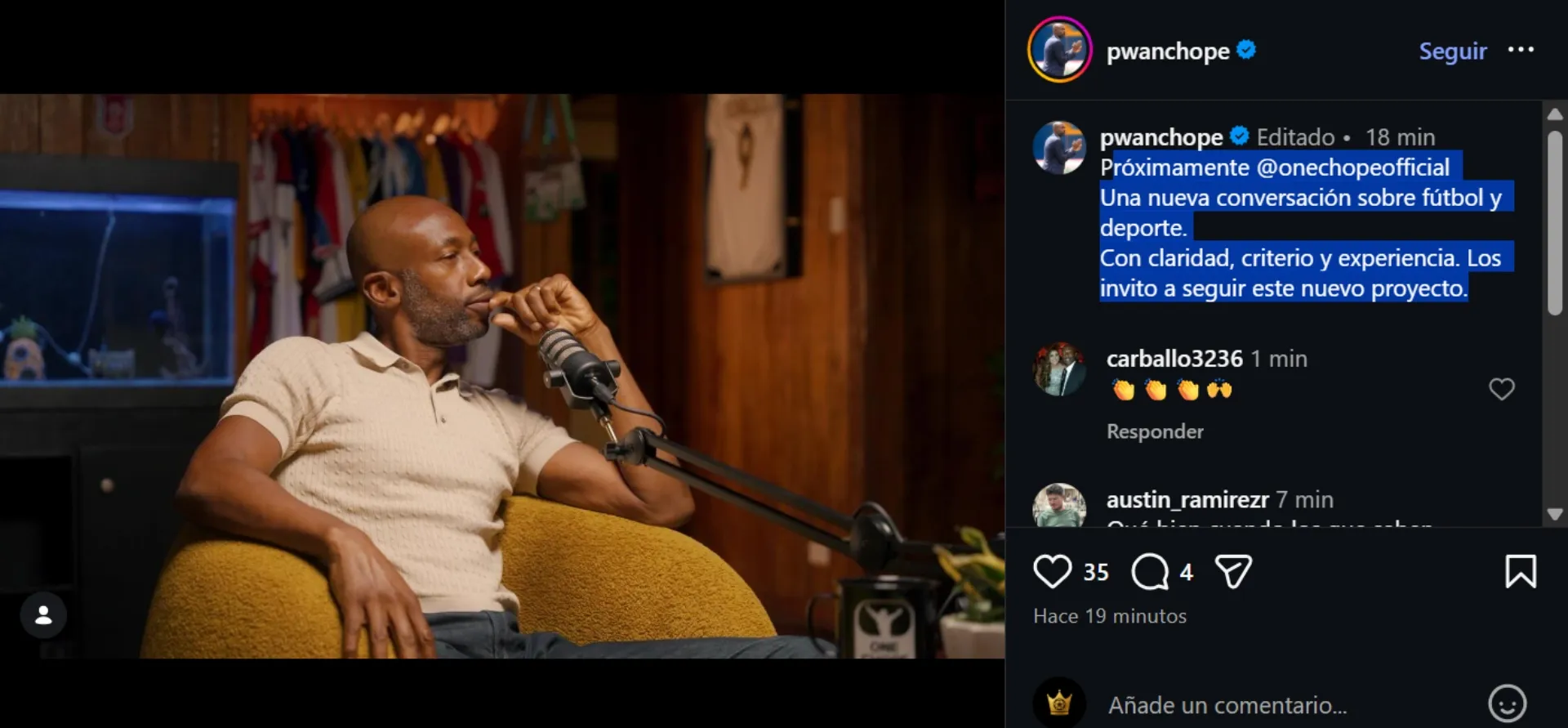 Paulo Wanchope anunció que tendrá su propio podcast. (Foto: Instagram)