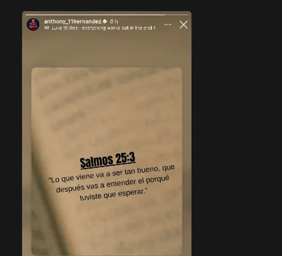 Anthony Hernández en sus redes sociales