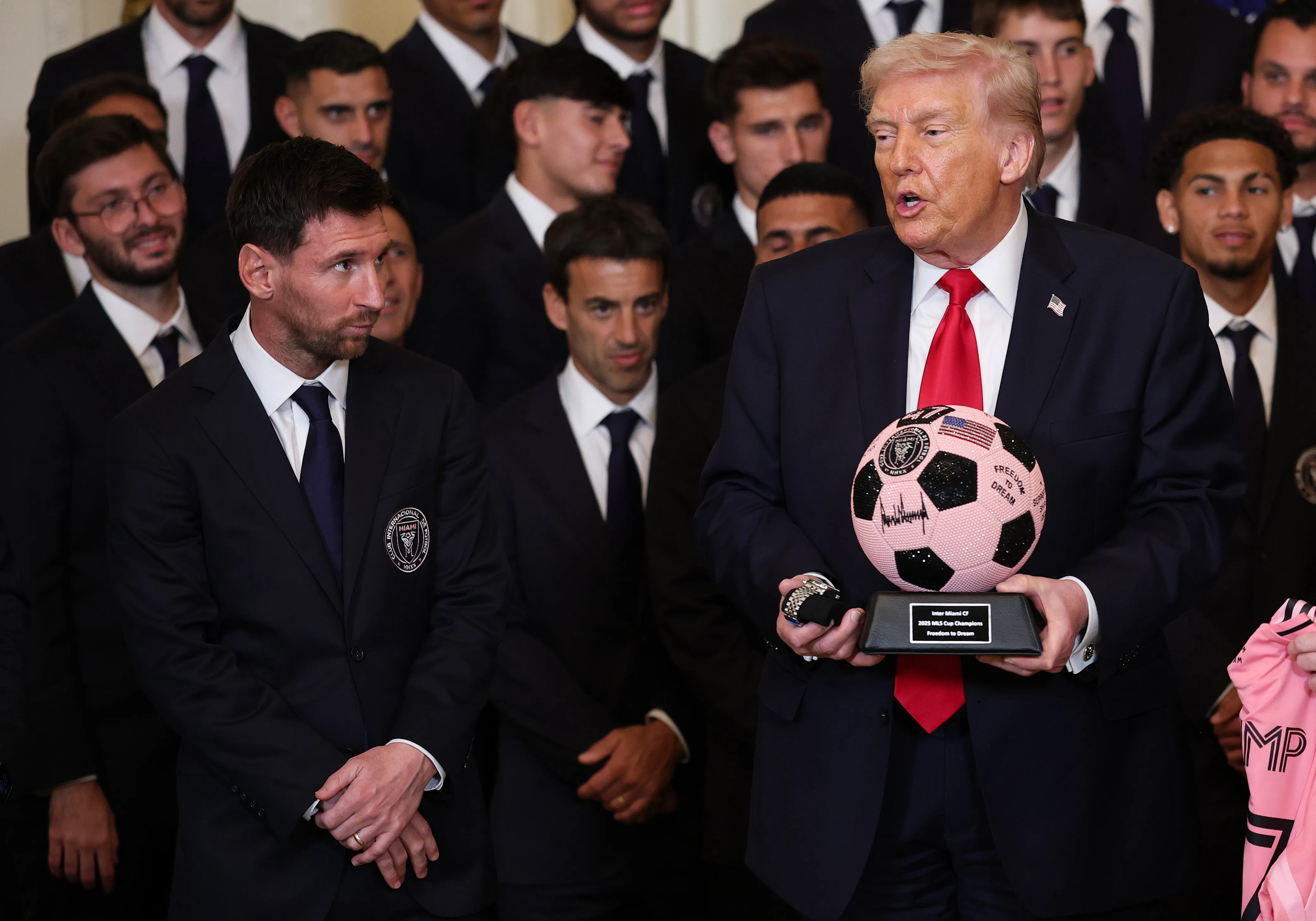 Lionel Messi junto a Donald Trump (Getty Images).