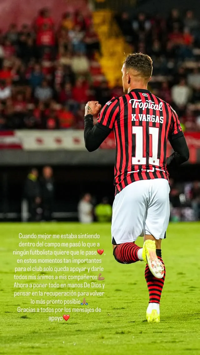 El mensaje de Kenneth Vargas (Instagram).