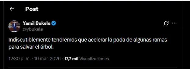 Yamil Bukele en su cuenta oficial de X