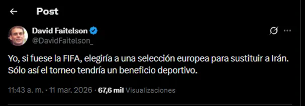 David Faitelson en su cuenta oficial de X