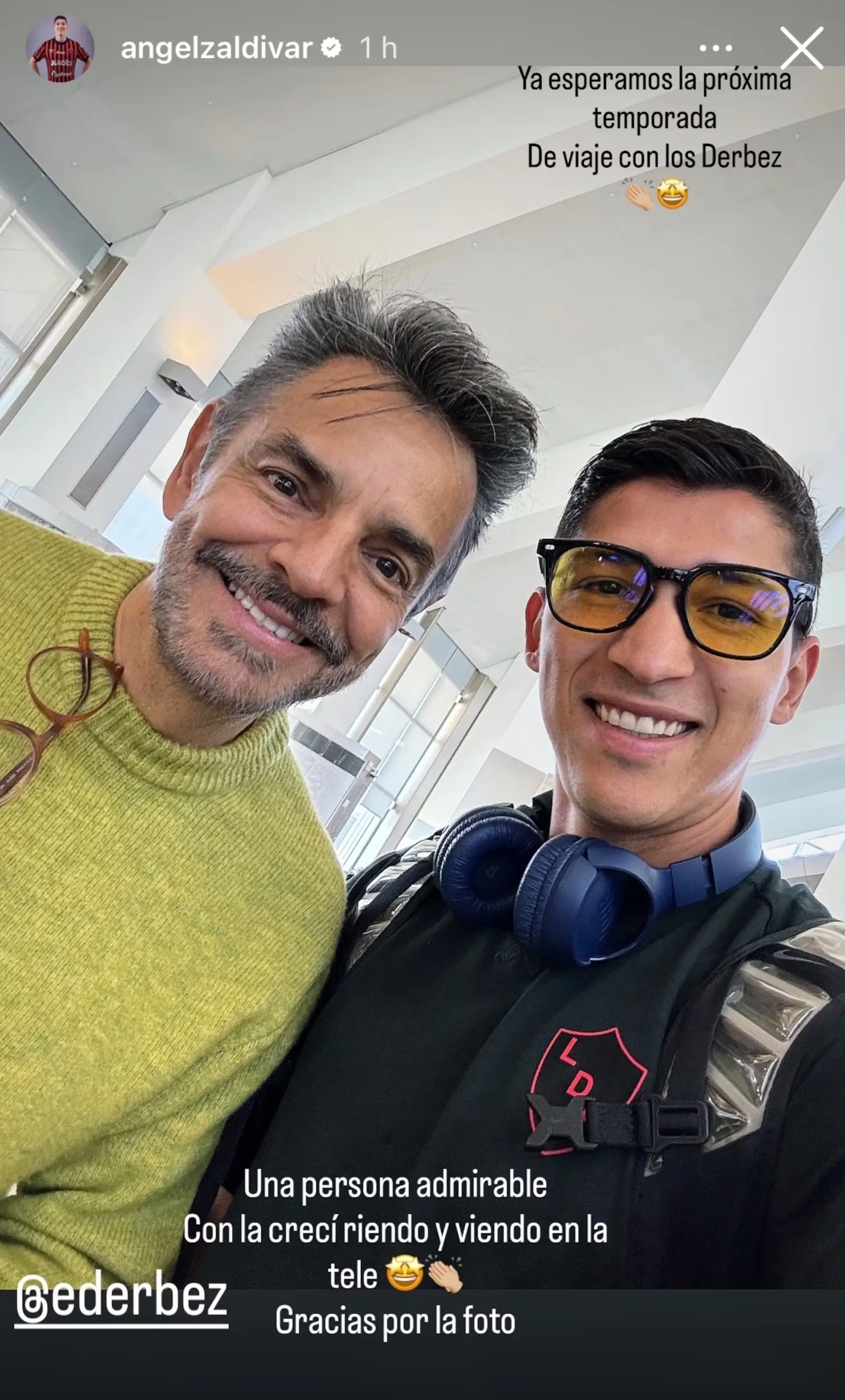 Ángel Zaldívar se sacó una foto con Eugenio Derbez. (Foto: Instagram)