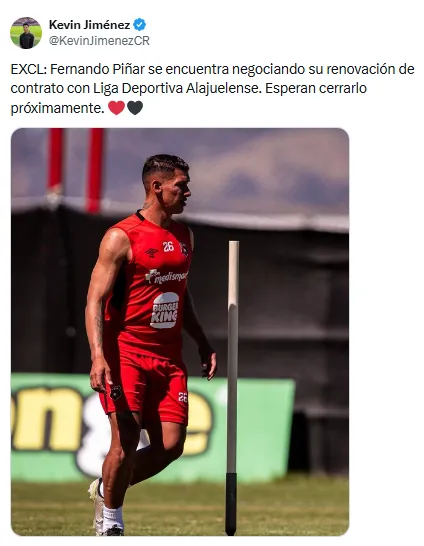 Kevin Jiménez en su cuenta oficial de X