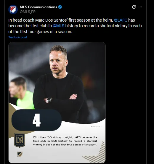 MLS en su cuenta oficial de X