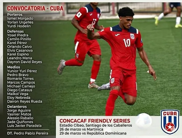 La convocatoria para la Selección de Cuba.