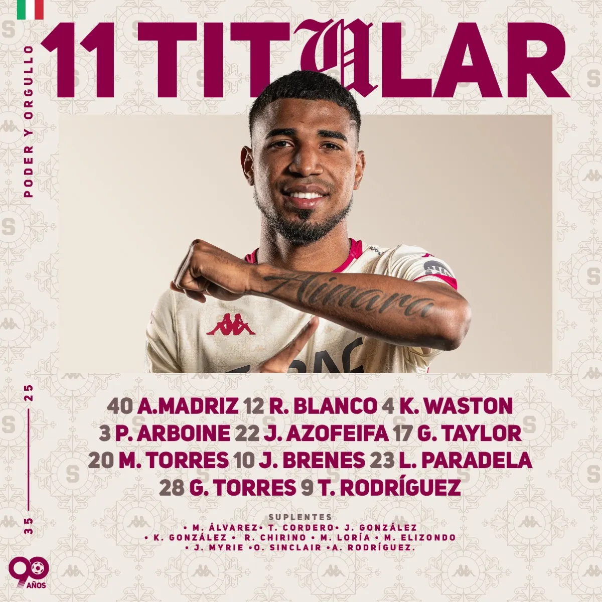 El equipo de Saprissa ante San Carlos.