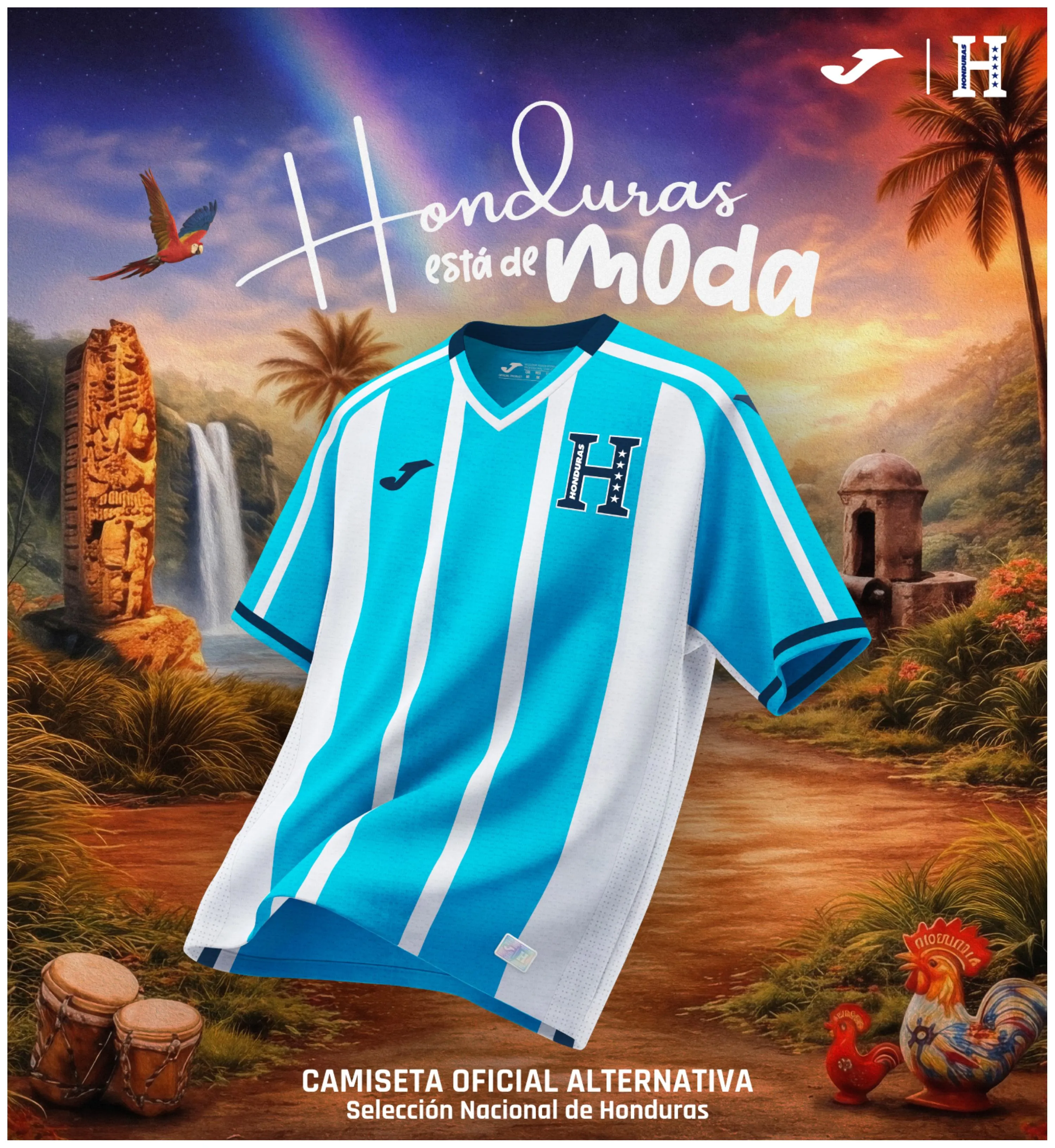 Esta será la camisa alternativa que tendrá la Selección de Honduras. Foto: Diunsa.