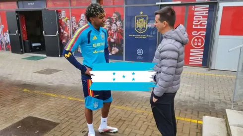 Lamine Yamal estuvo junto al director deportivo de Honduras, Francis Hernández.