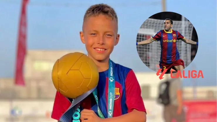 Alessandro Mejía sigue conquistando en las inferiores del FC Barcelona con su capacidad de desborde. Foto: Alessandro Mejía.