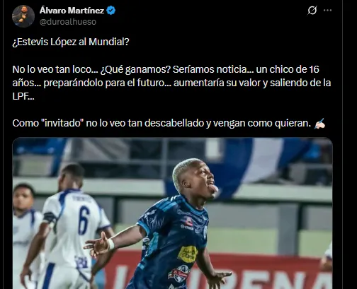 El periodista Álvaro Martínez en su cuenta oficial de X