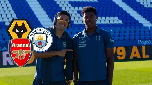 Dereck Moncada junto a Luis Palmaprevio al amistoso ante Perú en Leganés, España. Foto: FFH.