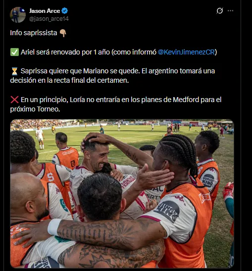 El periodista el periodista Jason Arce en su cuenta oficial de X