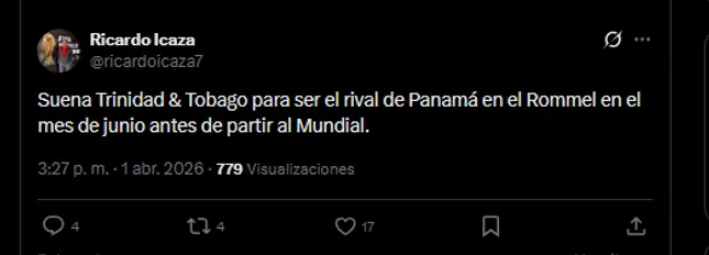 Periodista Ricardo Icaza en su cuenta oficial de X