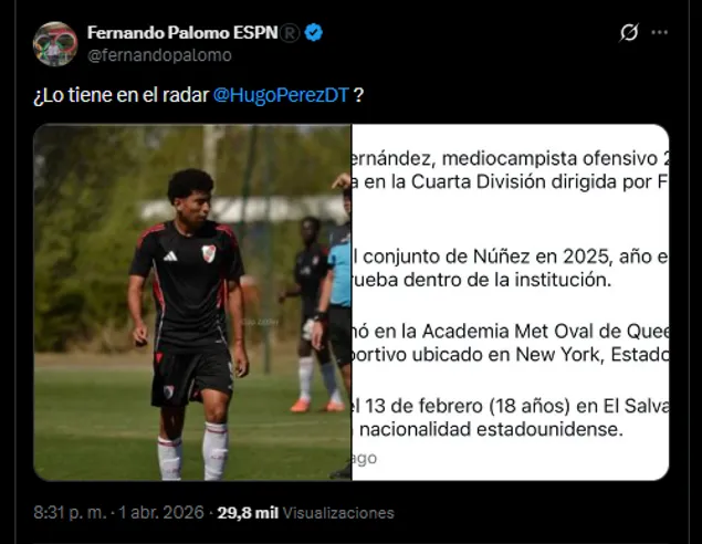 Fernando Palomo en su cuenta de X