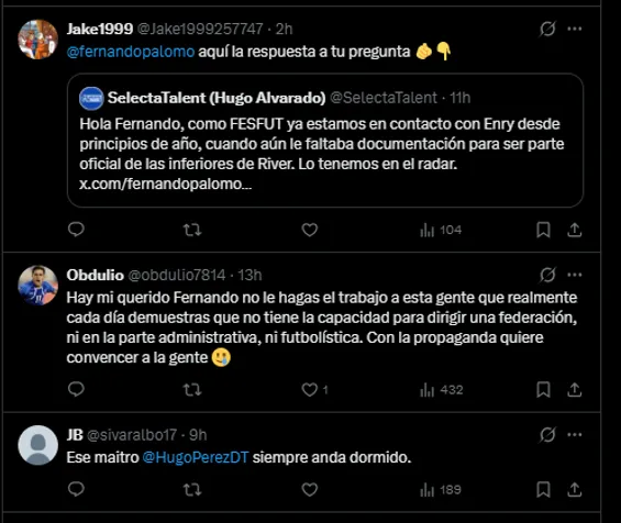 Aficionados de La Selecta en las redes