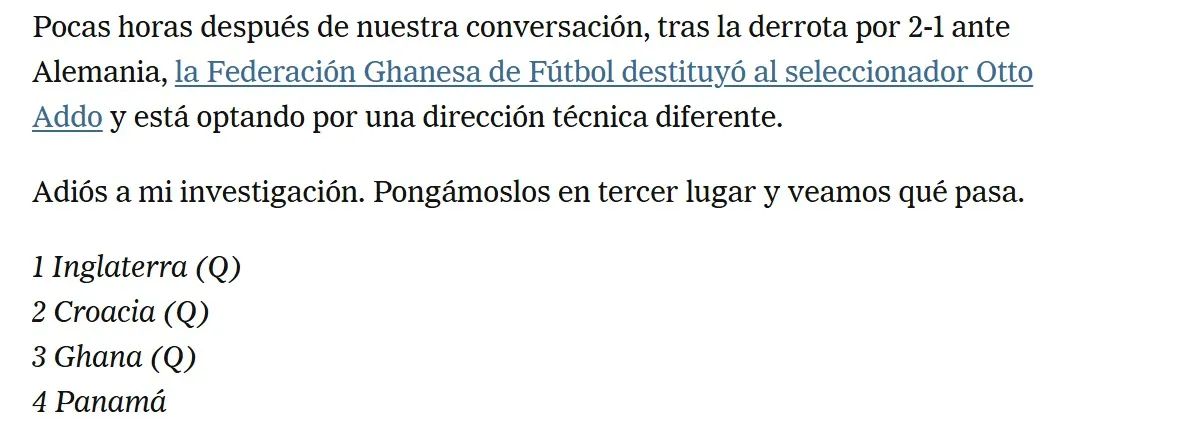Extracto de la nota del periodista Sebastian Stafford-Bloor.