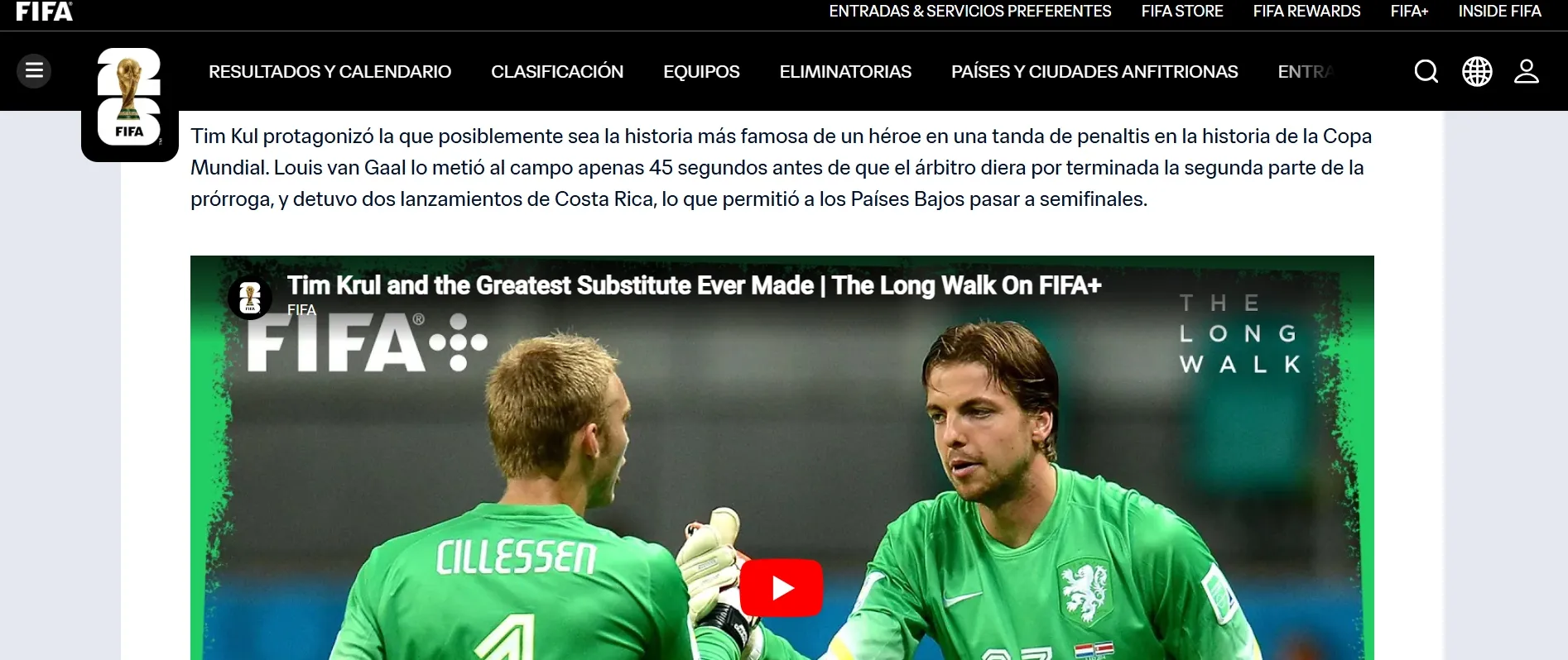 El posteo que realizó FIFA y que recordó los penales que perdieron ante Países Bajos.