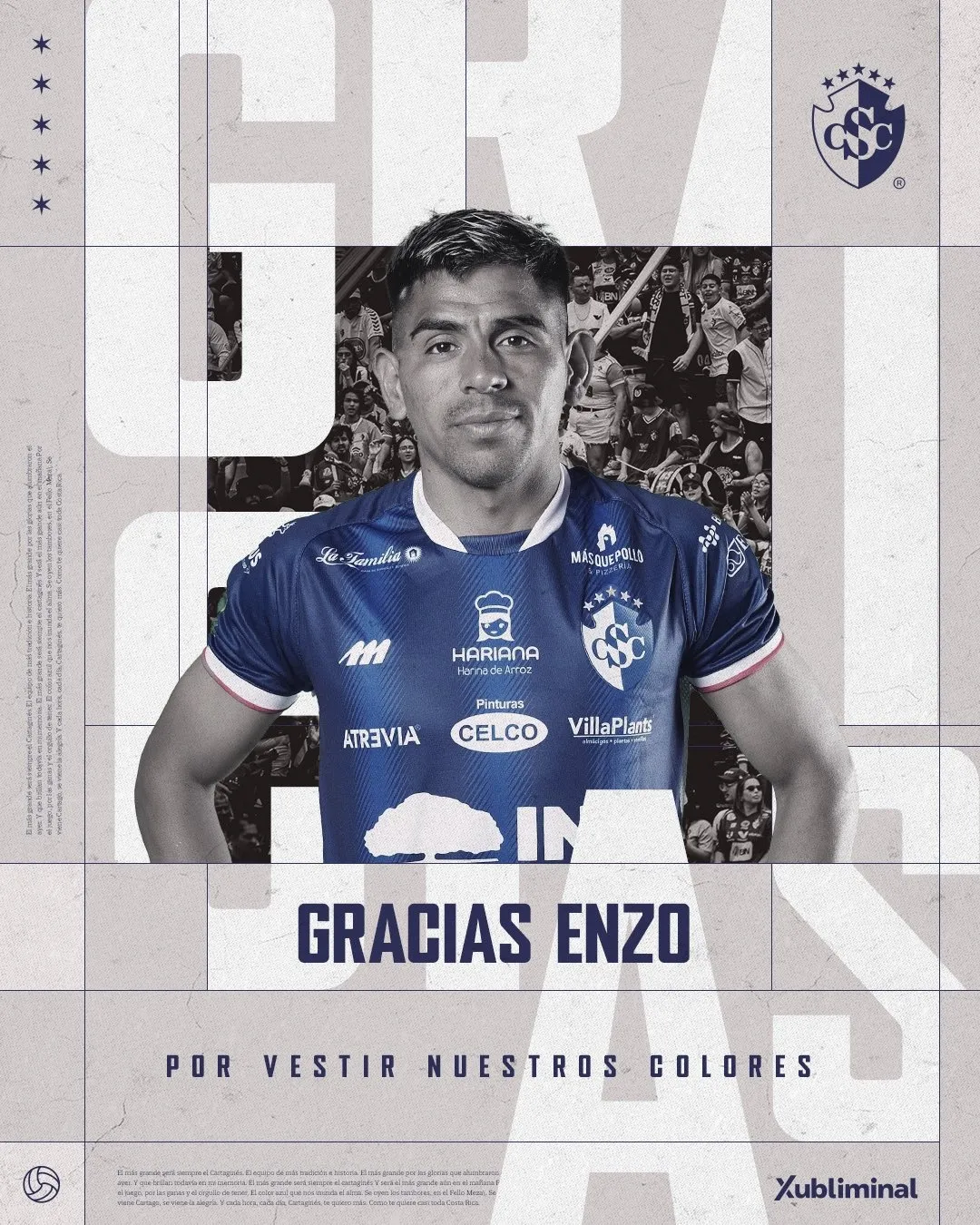 Enzo Fernández no llegó a jugar tres meses en Cartaginés.