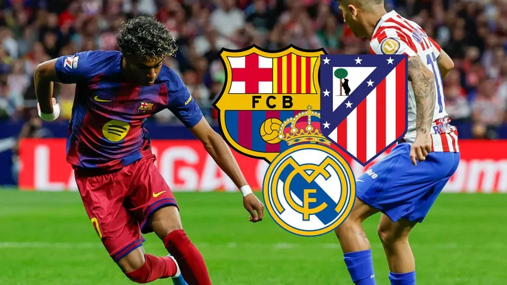 Lamine Yamal enfrenta a un rival en el juego ante el Atlético de Madrid por la jornada 30 de LaLiga. Foto: EFE.