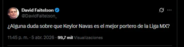 David Faitelson en su cuenta oficial de X.