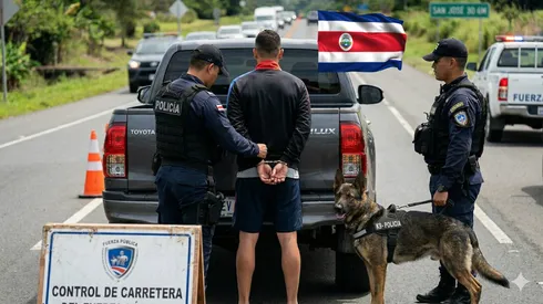 Detienen a un futbolista de Costa Rica tras un control vehicular