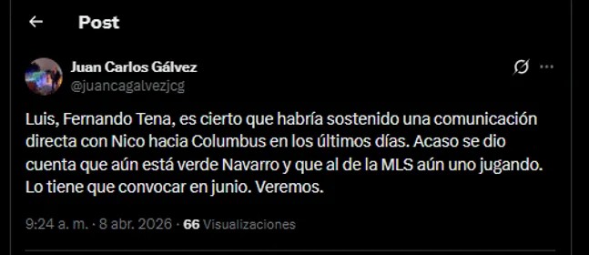 El periodista Juan Gálvez en su cuenta oficial de X